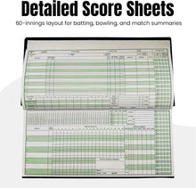 Load image into Gallery viewer, ND Sports Cricket Scorebook – Hard Cover Score Book for 60 or 100 Innings | Professional Cricket Match Scorer Book | Ideal for Clubs, Coaches, Schools &amp; Tournaments (60 Innings)