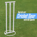 ND Sports Cricket Metal Stumps with Attached Bails, White, One Size