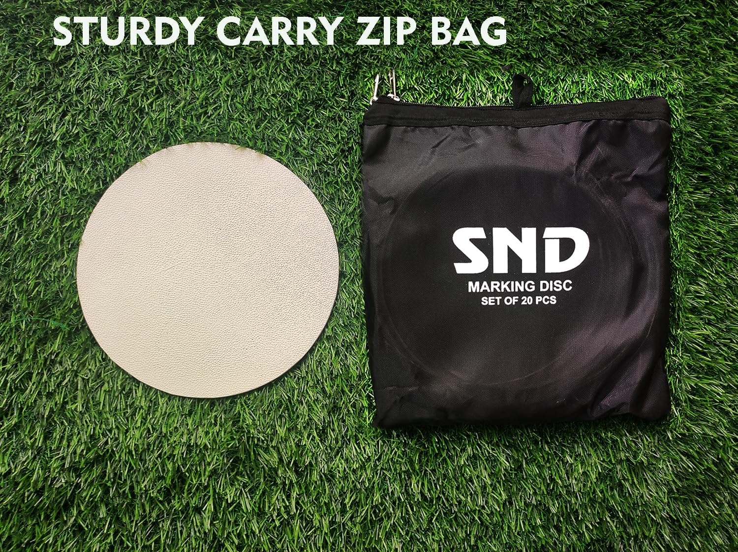 Full-Sized Pro Non Slip Flat Rubber Round Sports Marker Discs - Pack of 10 & 20 Flat Football Discs with Travel Bag - Flat Cones for Football Training