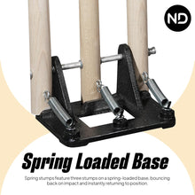 Load image into Gallery viewer, ND Sports Cricket Wickets with Bails &amp; Metal Base – Durable &amp; Weather-Resistant Cricket Stumps Set for Training &amp; Matches