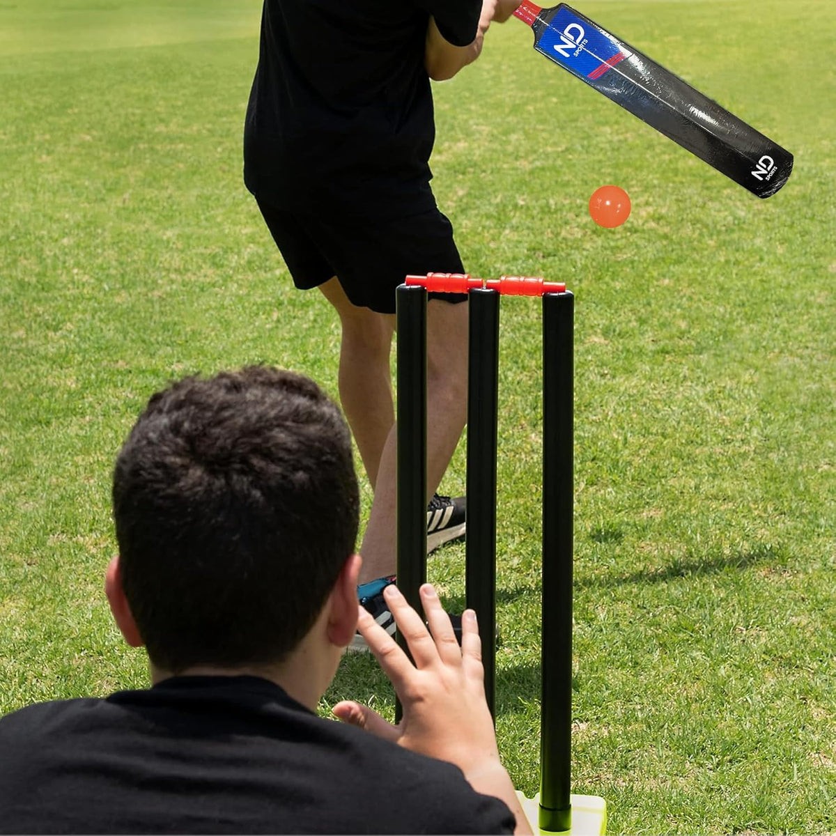 Complete Plastic Cricket Set – Senior & Junior for Ages 9+ – High Performance & Durable Cricket Set for Training, Matches, Garden, Beach & Park Play