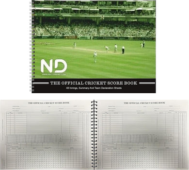 ND Sports Soft Cricket Scorebook – Wirebound Match Scorer Book with White Pages – 48 or 60 Innings – Easy-to-Use Layout with Summary & Declaration Sheets – Ideal for Clubs, Coaches & Schools