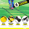 22 Yards Pro Agility Speed Ladder & Cones Football Training Equipment for Kids & Adults Kit Agility Training Footwork Drills | Hurdles Goalkeeper Training Equipment