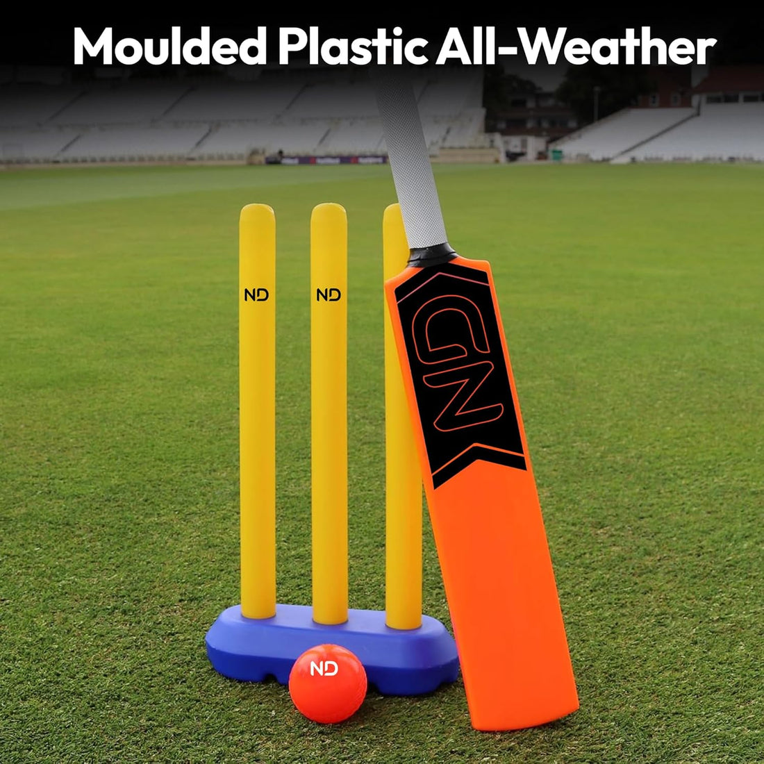 ND Sports Plastic Kids Cricket Set – High Performance & Durable Kwik Cricket Style Set for Training | Lightweight & Portable Boys & Girls Ages 3 to 9 Years