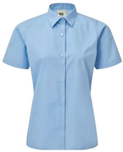 Load image into Gallery viewer, Girls White Blue Short Sleeve School Uniform Blouse 22-48 Chest Buy 1 Get 1 Free UK