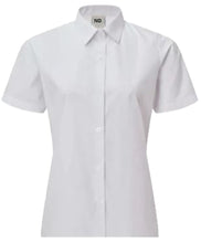Load image into Gallery viewer, Girls White Blue Short Sleeve School Uniform Blouse 22-48 Chest Buy 1 Get 1 Free UK