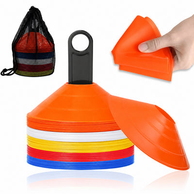 Training Space Marker Cones 25-50 for Speed & Agility Ideal for Sports and Fitness Training Sessions 3+ Colours