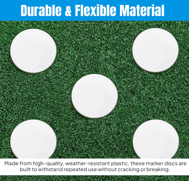 ND Sports Plastic Marker Discs - Pack of 12 or 24 | Inner Fielding Circle Cricket Marker Discs | Flat Round Training Cones for Agility, Sports, Field Drills | Non-Slip Design for Indoor & Outdoor Use