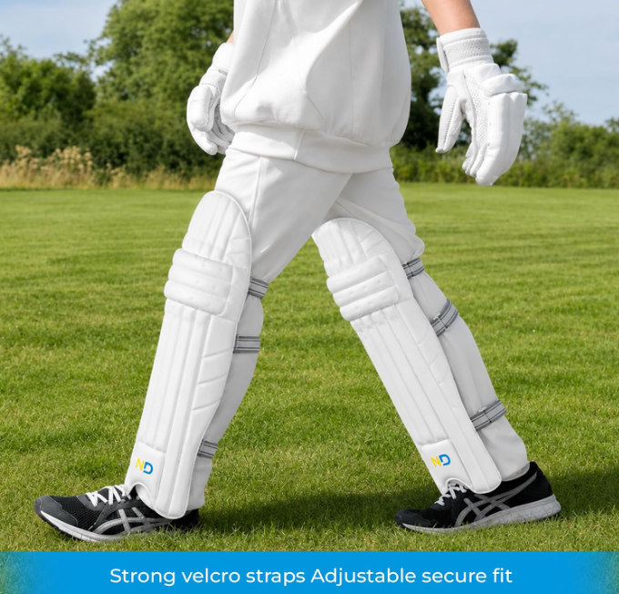 ND Sports Premium Cricket Batting Pads for Men, Lightweight High-Density Foam Protection, Durable PU Exterior with Secure Comfort Fit Straps, Ideal for Practice & Matches