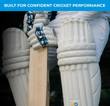 ND Sports Premium Cricket Batting Pads for Men, Lightweight High-Density Foam Protection, Durable PU Exterior with Secure Comfort Fit Straps, Ideal for Practice & Matches