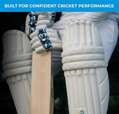 ND Sports Premium Cricket Batting Pads for Men, Lightweight High-Density Foam Protection, Durable PU Exterior with Secure Comfort Fit Straps, Ideal for Practice & Matches