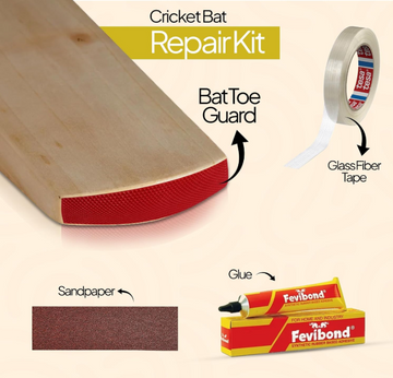 Cricket Bat Toe Guard Kit with Glue, Wooden Grip Cone & Anti-Slip Tape, Complete Bat Protection & Repair Kit for Crack Prevention, Grip Replacement & Enhanced Control – Fits All Cricket Bats
