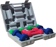 Load image into Gallery viewer, ND Sports Gym Fitness Exercise 12kg Dumbbell Hand Weights Set &amp; Case