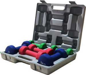 ND Sports Gym Fitness Exercise 12kg Dumbbell Hand Weights Set & Case