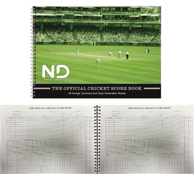 ND Sports Soft Cricket Scorebook – Wirebound Match Scorer Book with White Pages – 48 or 60 Innings – Easy-to-Use Layout with Summary & Declaration Sheets – Ideal for Clubs, Coaches & Schools