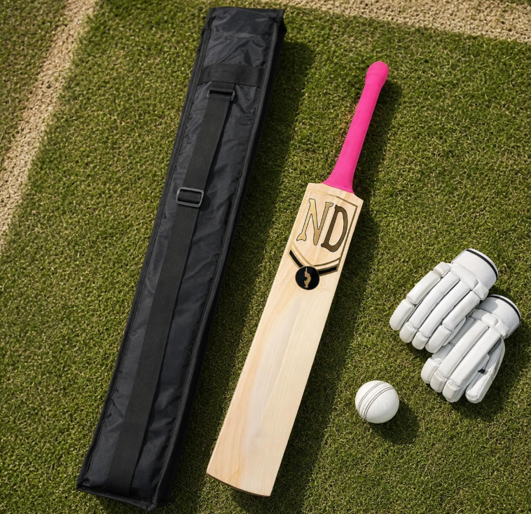 ND SPORTS English Willow Cricket Bat | Grade 1 Professional Cricket Bat | Pre-Knocked Short Handle |Approx 2.53–2.62 lbs | Ideal for Hard Ball Cricket