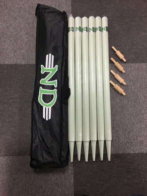 ND Wooden Cricket 6x Stumps & 4x Bails Wickets Natural Color With Bag FULL SIZE