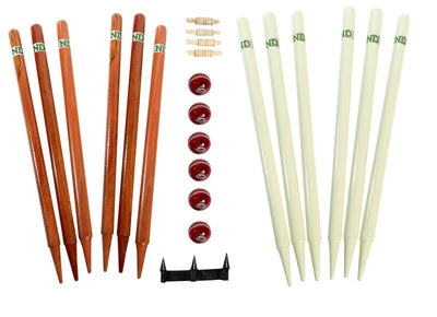 ND Cricket Wooden Stumps Bails Wickets Gauge Balls Set Full Size Coaching Kit