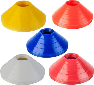 25 x Plastic Marker Cones Mini Space Markers Discs Football Rugby Sports Fitness UK