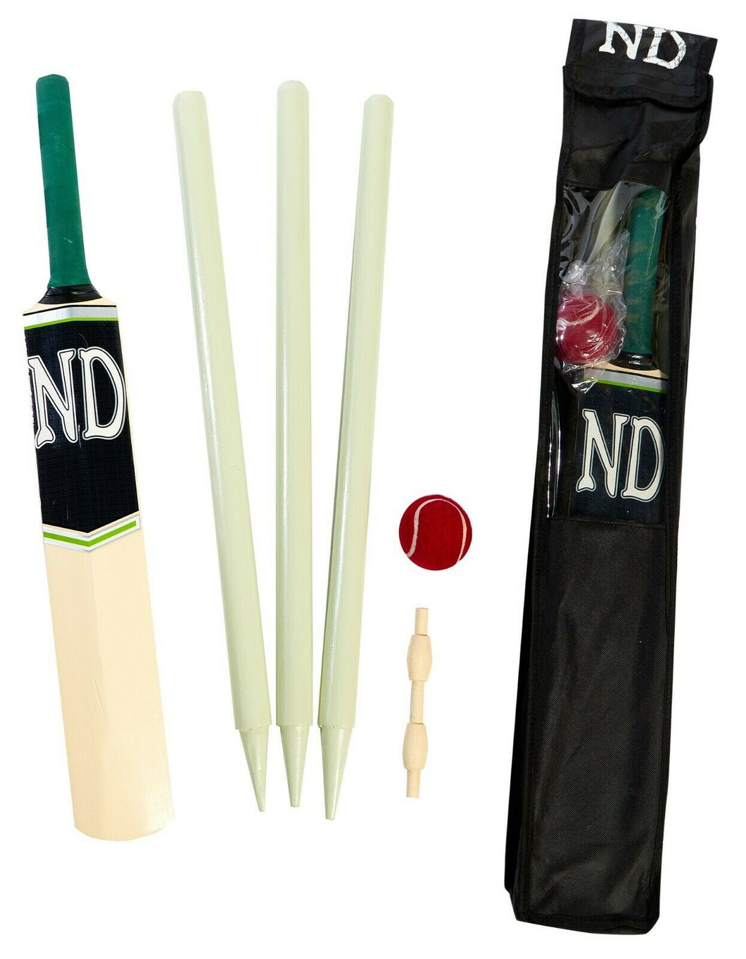 ND CHILDRENS JUNIOR SIZE 2 3 4 5 CRICKET BAT SET BALL STUMPS BAILS GARDEN BEACH